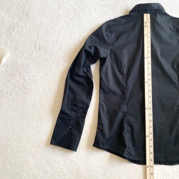 Isabel.C Cotton Stretch Slim-Fit Button-Down shirts M Long Sleeve Black/Red - Picture 7 of 8